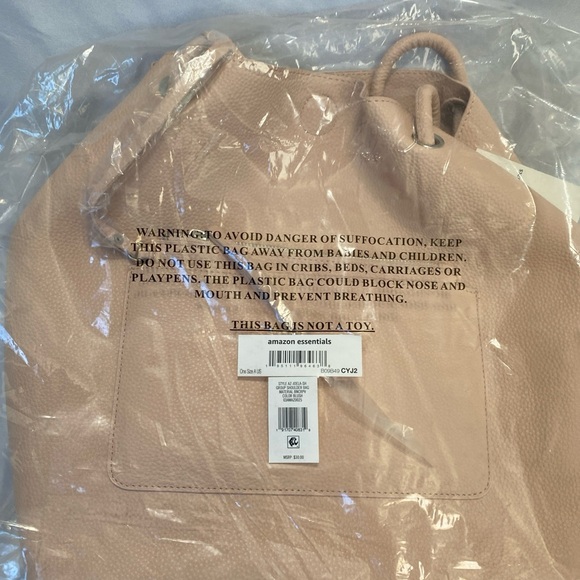 Amazon Essentials “Joela” Large Shoulder Tote Bag Purse Blush - Picture 5 of 6